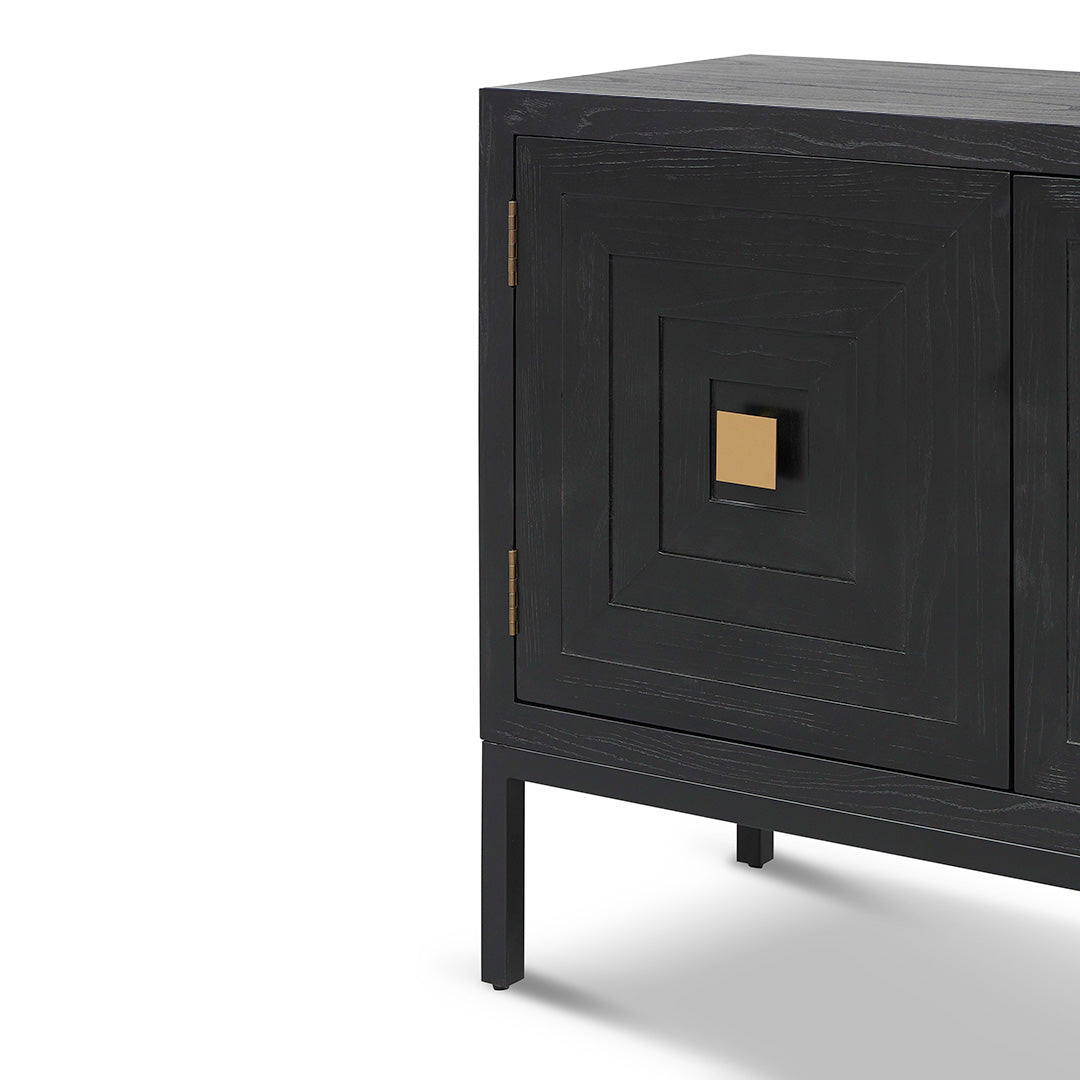 Aiden 1.08m Elm Sideboard Unit - Full Black