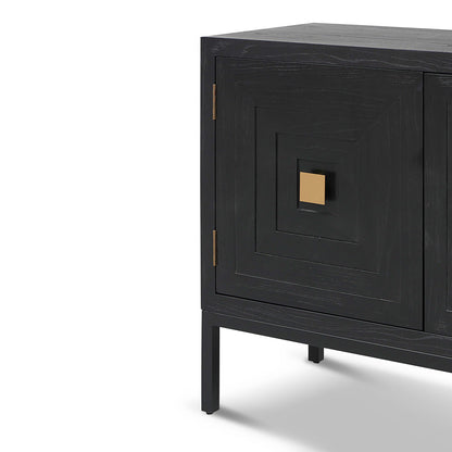 Aiden 1.08m Elm Sideboard Unit - Full Black