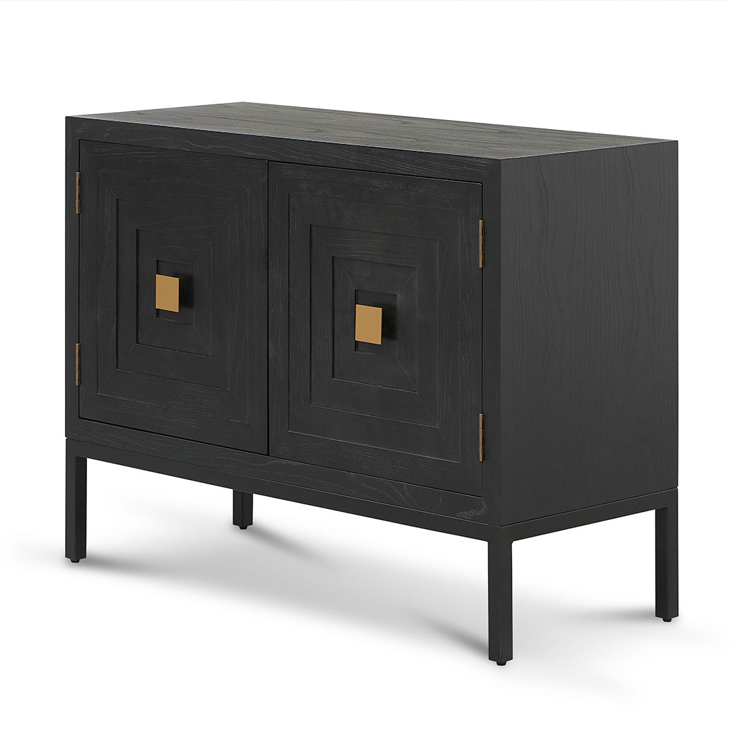 Aiden 1.08m Elm Sideboard Unit - Full Black
