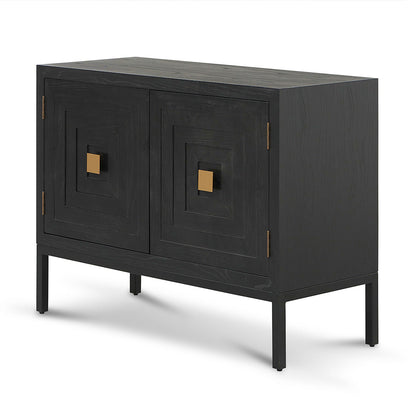 Aiden 1.08m Elm Sideboard Unit - Full Black