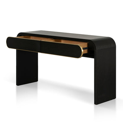Boran 1.5m Console Table - Textured Espresso Black