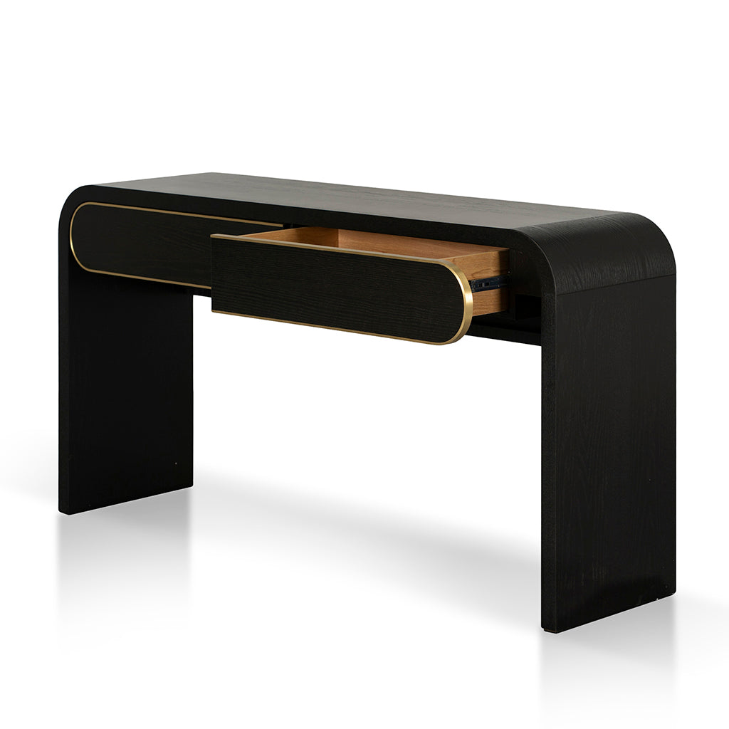 Boran 1.5m Console Table - Textured Espresso Black