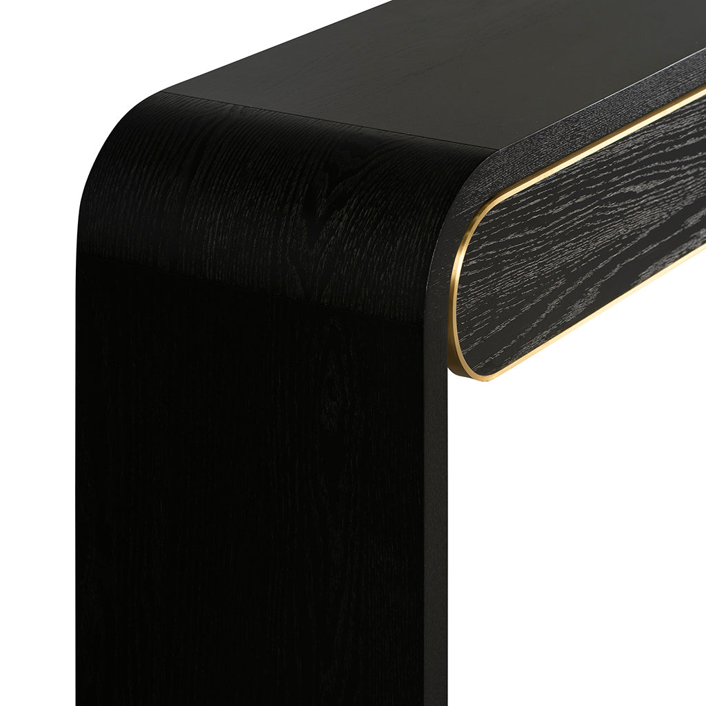 Boran 1.5m Console Table - Textured Espresso Black