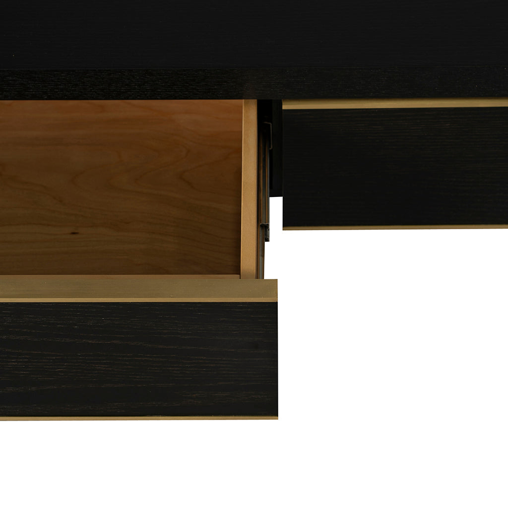 Boran 1.5m Console Table - Textured Espresso Black