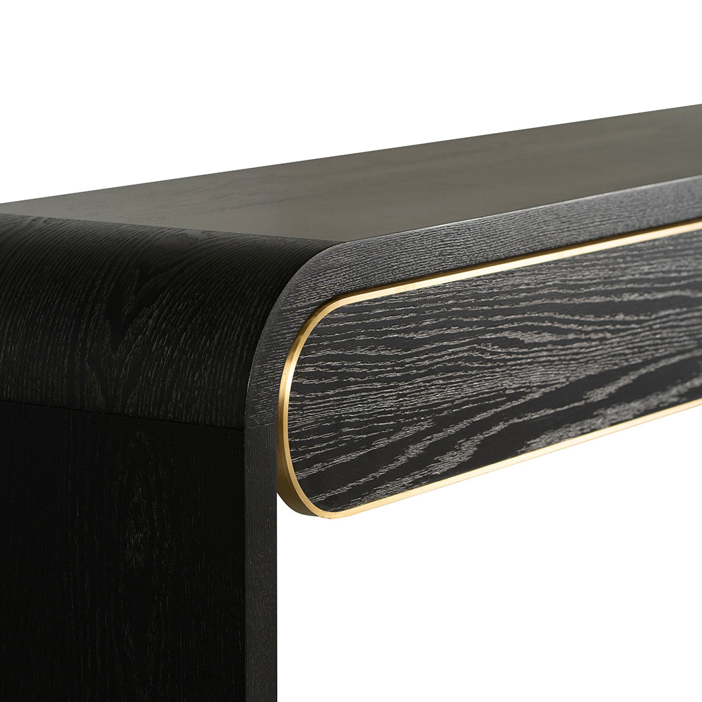 Boran 1.5m Console Table - Textured Espresso Black
