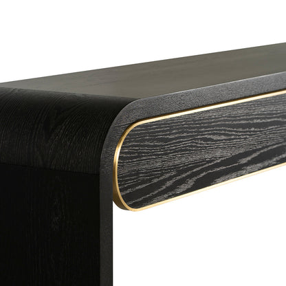 Boran 1.5m Console Table - Textured Espresso Black