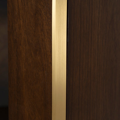 Boran 2m (H) Glass Cabinet - Walnut