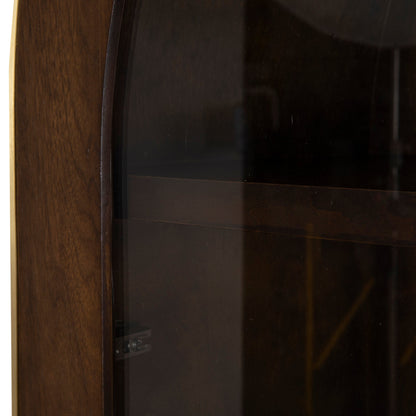 Boran 2m (H) Glass Cabinet - Walnut
