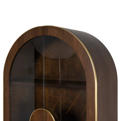 Boran 2m (H) Glass Cabinet - Walnut