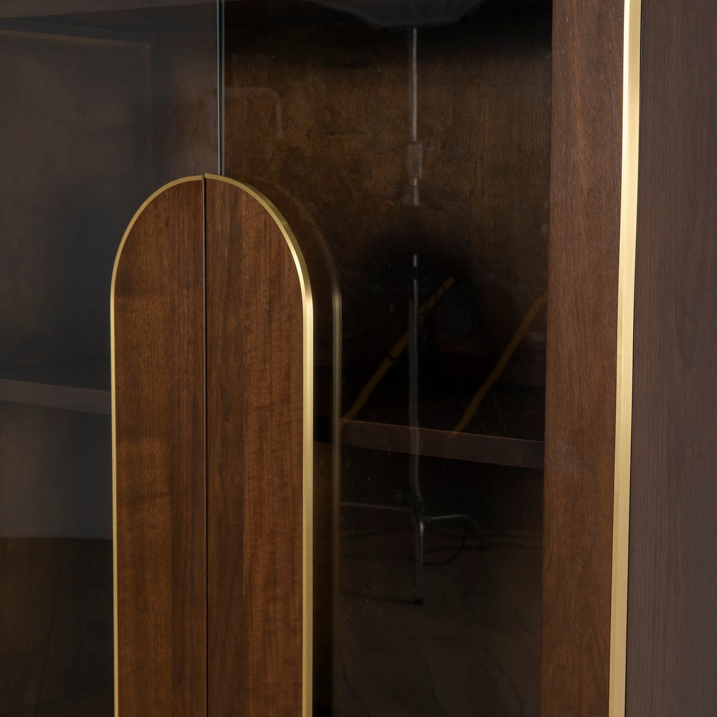 Boran 2m (H) Glass Cabinet - Walnut