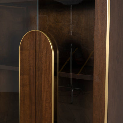 Boran 2m (H) Glass Cabinet - Walnut
