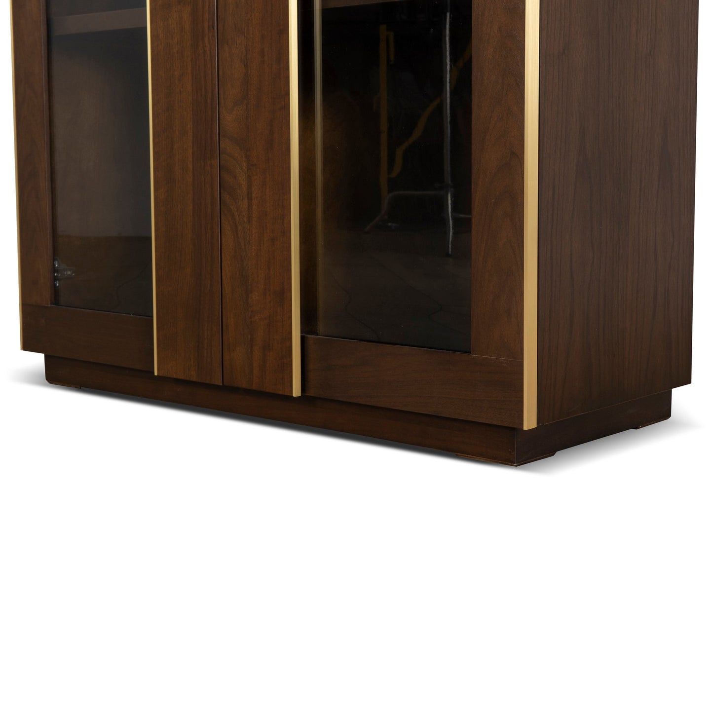 Boran 2m (H) Glass Cabinet - Walnut