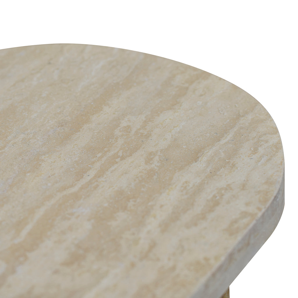 Agosti Travertine Marble 1.22m Console Table - White Wash