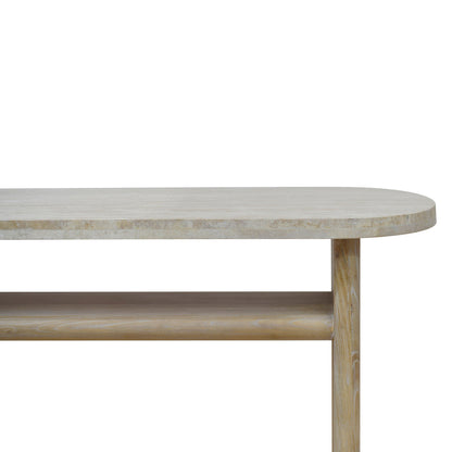 Agosti Travertine Marble 1.22m Console Table - White Wash