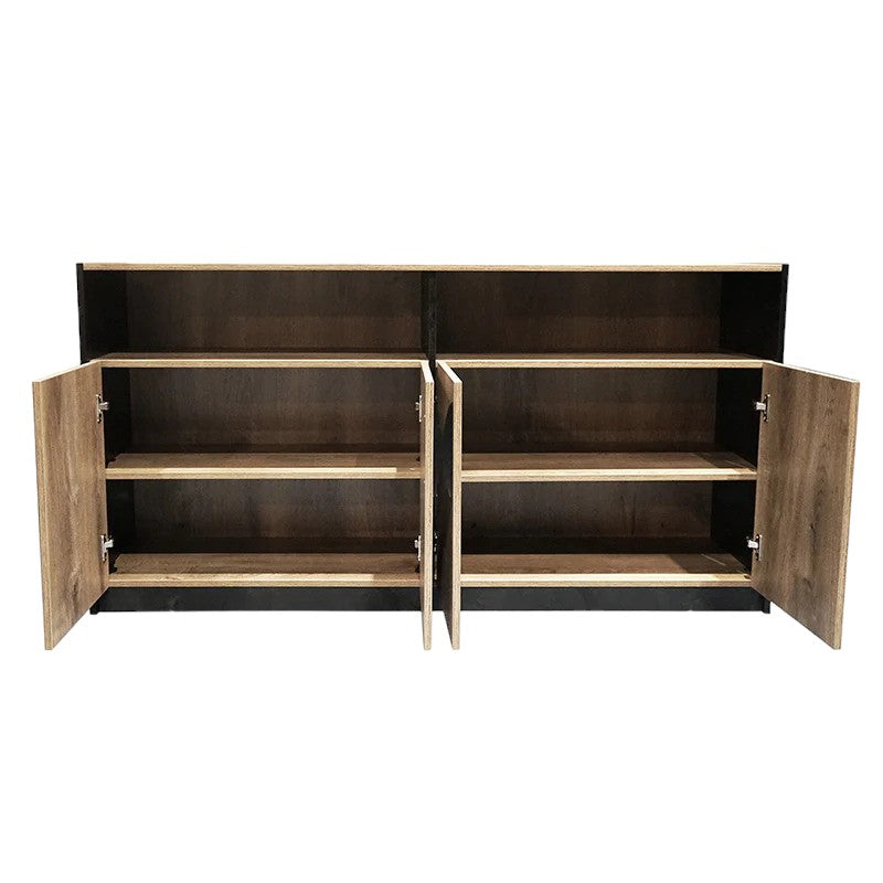 Alya 1.57m Credenza Cabinet - Warm Oak & Black