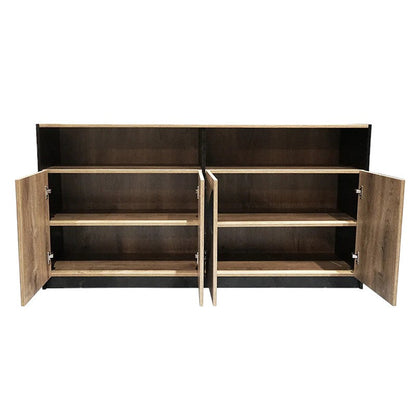 Alya 1.57m Credenza Cabinet - Warm Oak & Black
