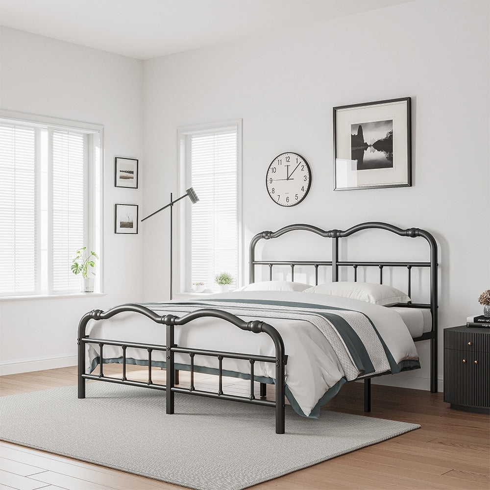 14 In High Heavy Duty Metal Bed Frame with Vintage Style, Supports Up To 2500lbs, Easy Assembly and No Squeak