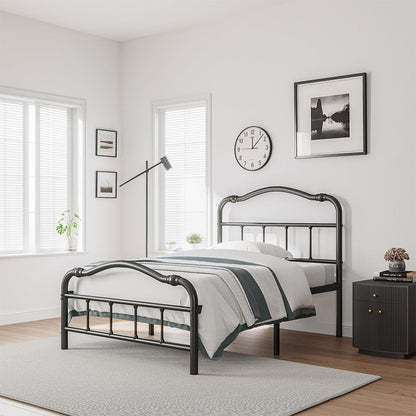 14 In High Heavy Duty Metal Bed Frame with Vintage Style, Supports Up To 2500lbs, Easy Assembly and No Squeak