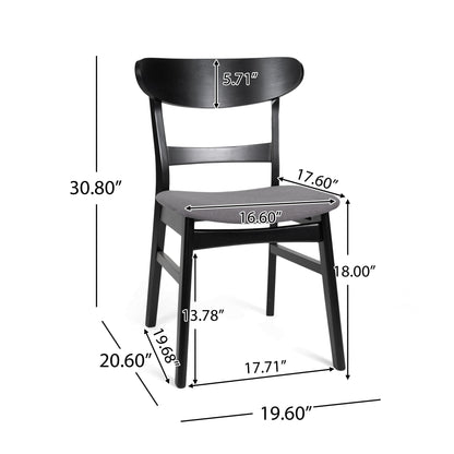 Abrielle Mid-Century Modern Upholstered Rubberwood Dining Chair (Set of 2) by Christopher Knight Home