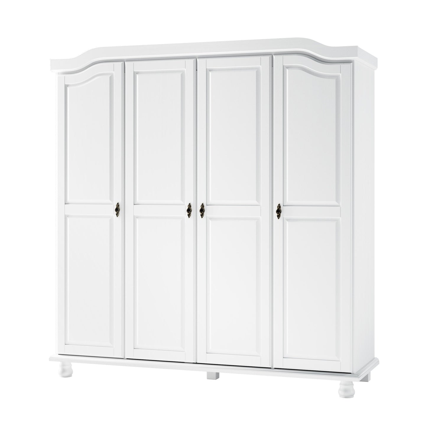 Palace Imports 100% Solid Wood Kyle 4-Door Wardrobe Armoire with Solid Wood or Mirrored Doors