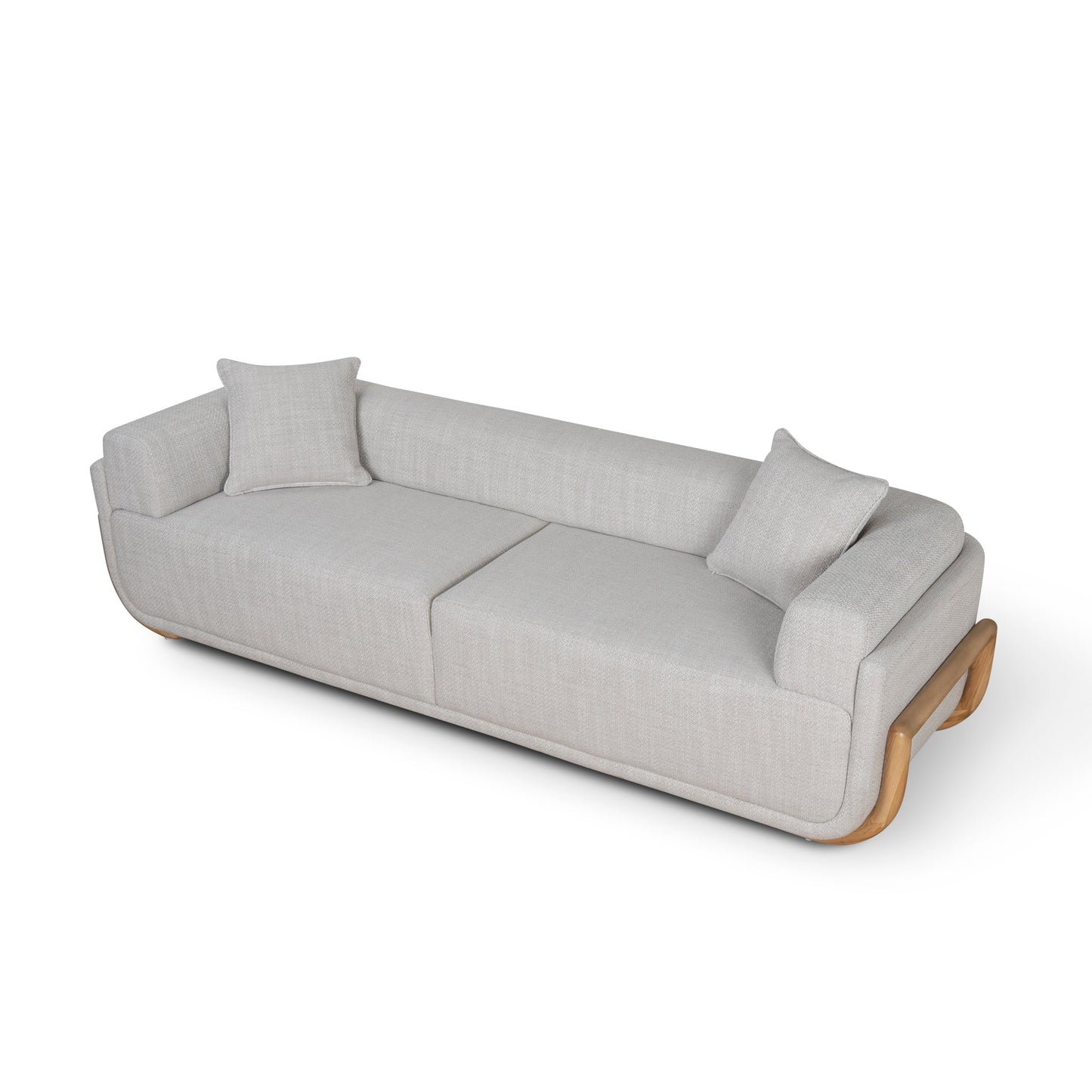 Block 3 Seater Sofa - Beige Linen