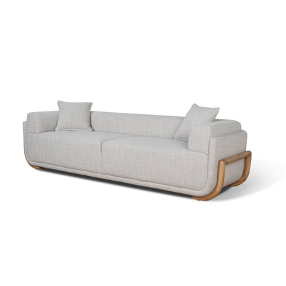 Block 3 Seater Sofa - Beige Linen