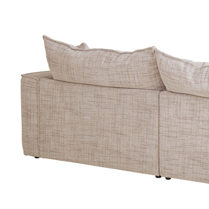 Bucha 3 Seater Fabric Sofa - Cream