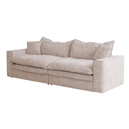 Bucha 3 Seater Fabric Sofa - Cream
