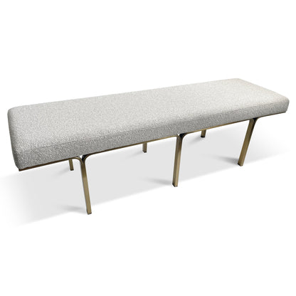 Brittan 1.5m Brushed Gold Ottoman - Clay Grey