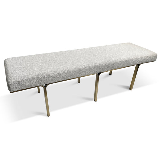 Brittan 1.5m Brushed Gold Ottoman - Clay Grey