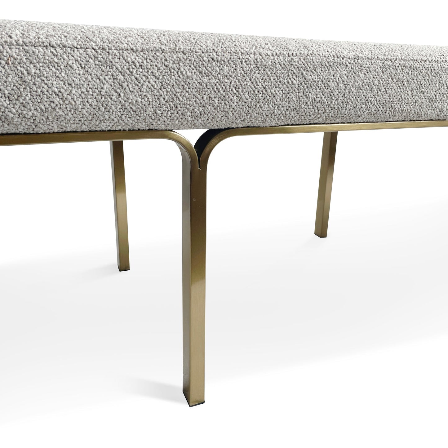Brittan 1.5m Brushed Gold Ottoman - Clay Grey