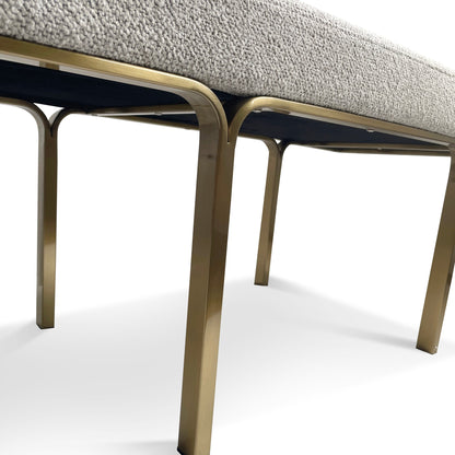 Brittan 1.5m Brushed Gold Ottoman - Clay Grey