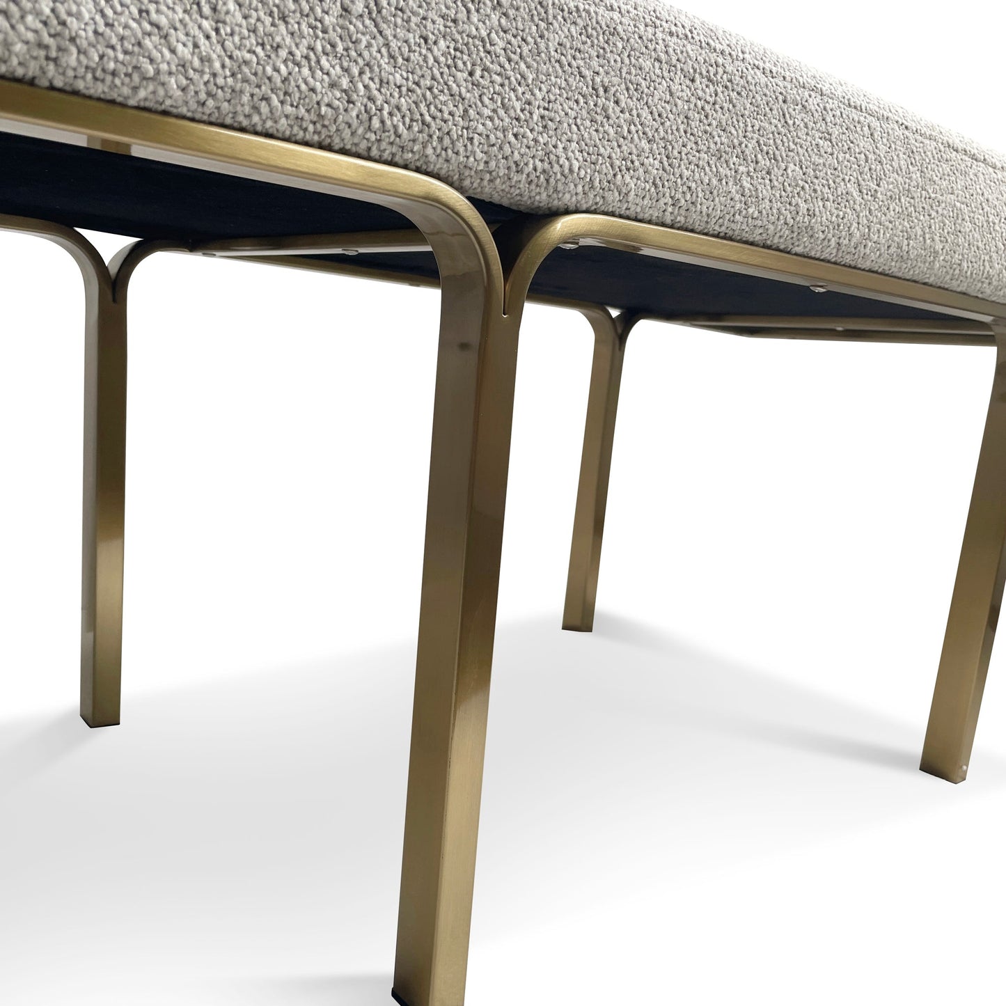 Brittan 1.5m Brushed Gold Ottoman - Clay Grey