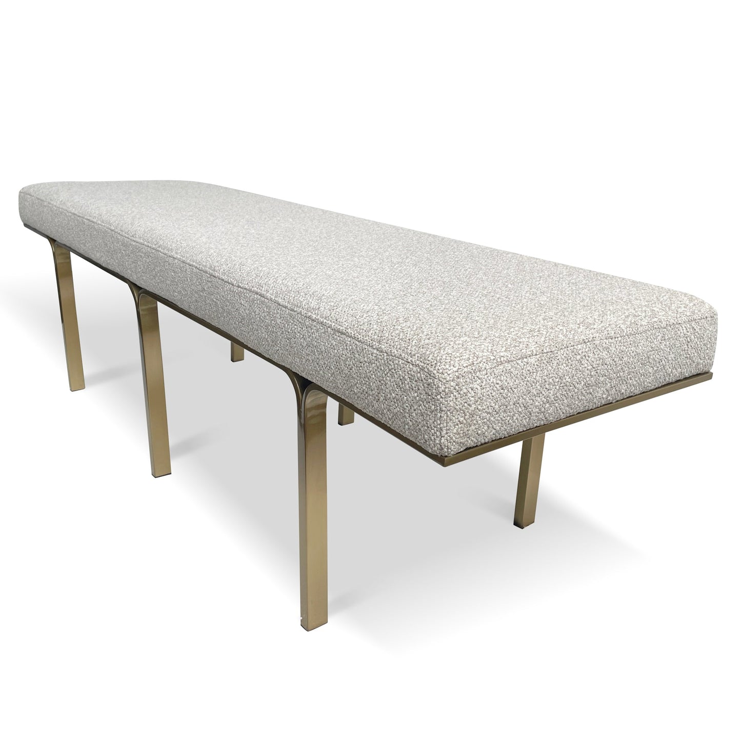 Brittan 1.5m Brushed Gold Ottoman - Clay Grey