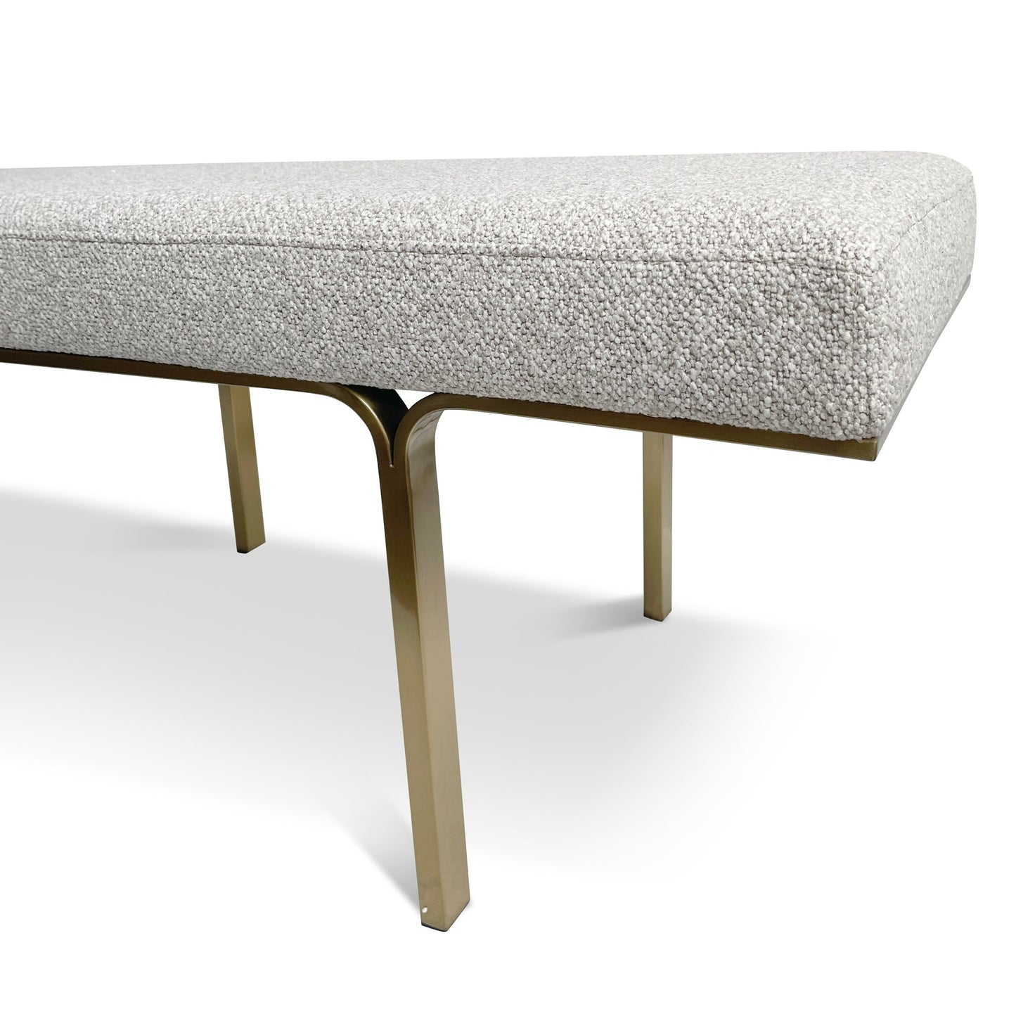 Brittan 1.5m Brushed Gold Ottoman - Clay Grey