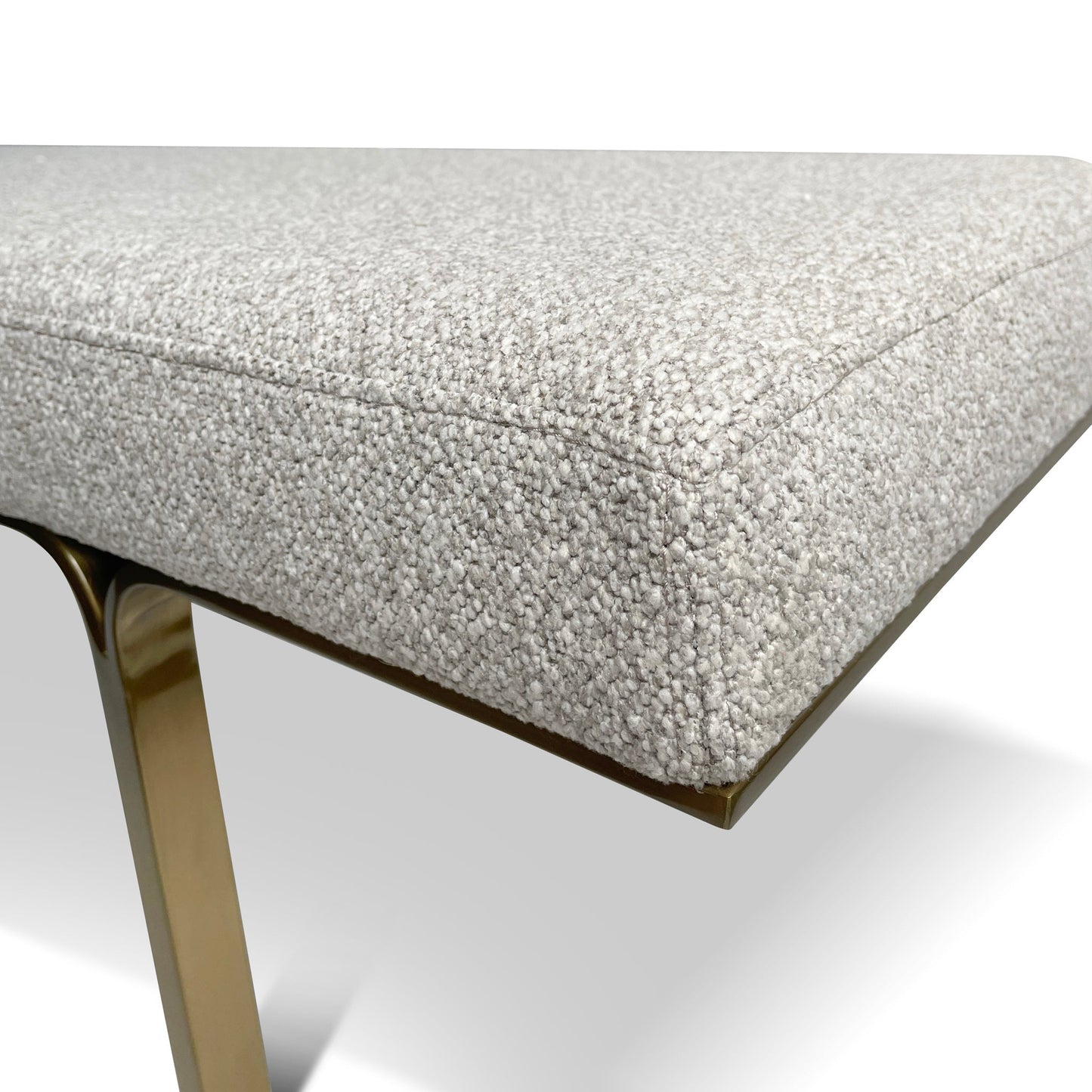 Brittan 1.5m Brushed Gold Ottoman - Clay Grey