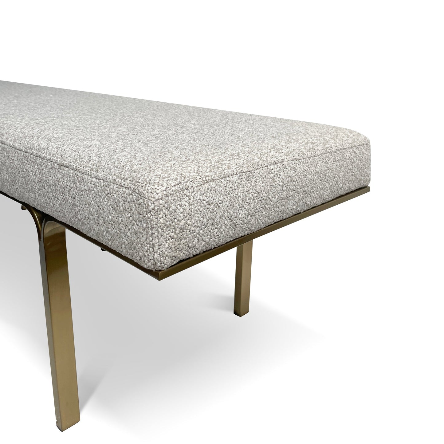 Brittan 1.5m Brushed Gold Ottoman - Clay Grey
