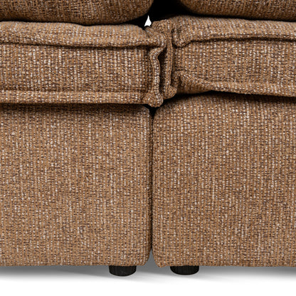 Bucha 3 Seater Fabric Sofa - Almond Brown