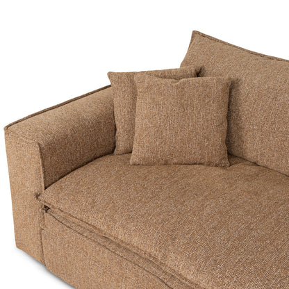 Bucha 3 Seater Fabric Sofa - Almond Brown