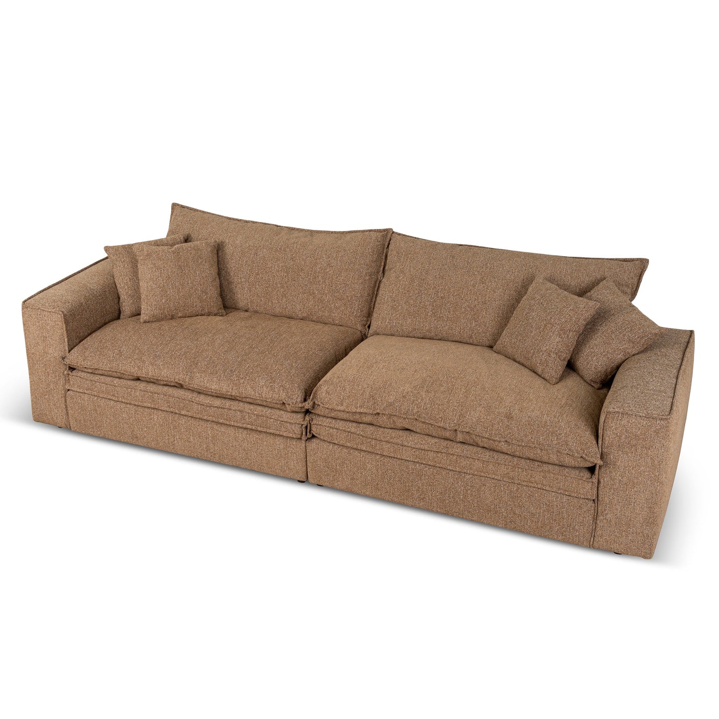 Bucha 3 Seater Fabric Sofa - Almond Brown