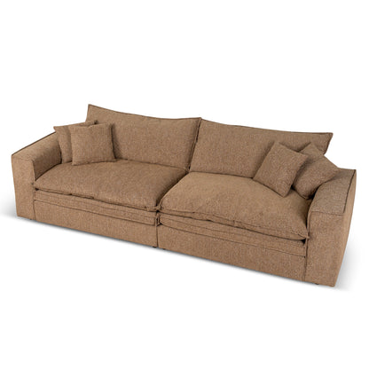 Bucha 3 Seater Fabric Sofa - Almond Brown