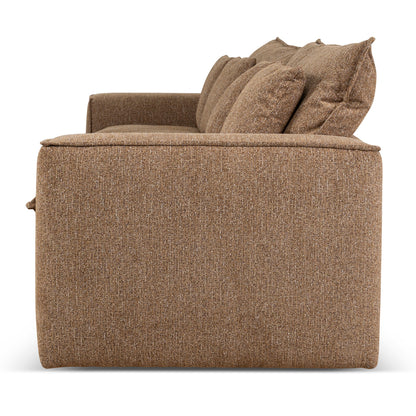 Bucha 3 Seater Fabric Sofa - Almond Brown