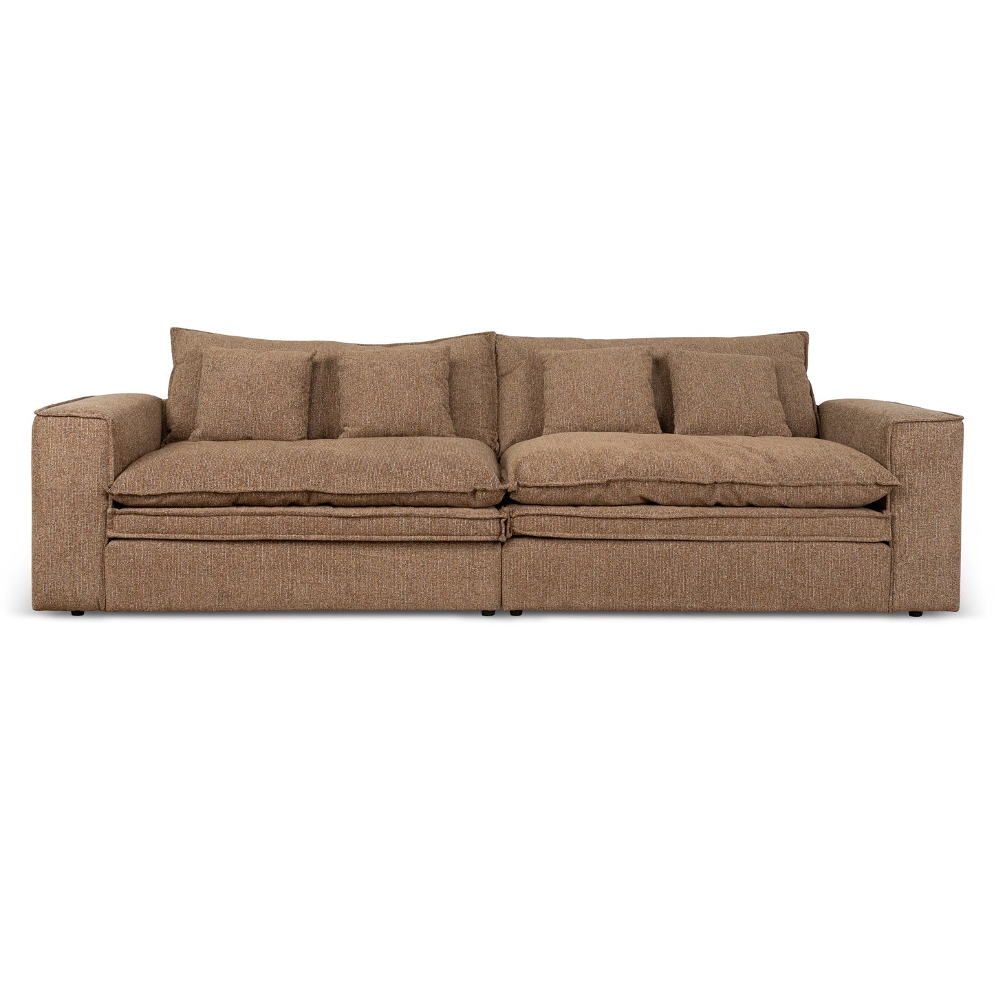 Bucha 3 Seater Fabric Sofa - Almond Brown