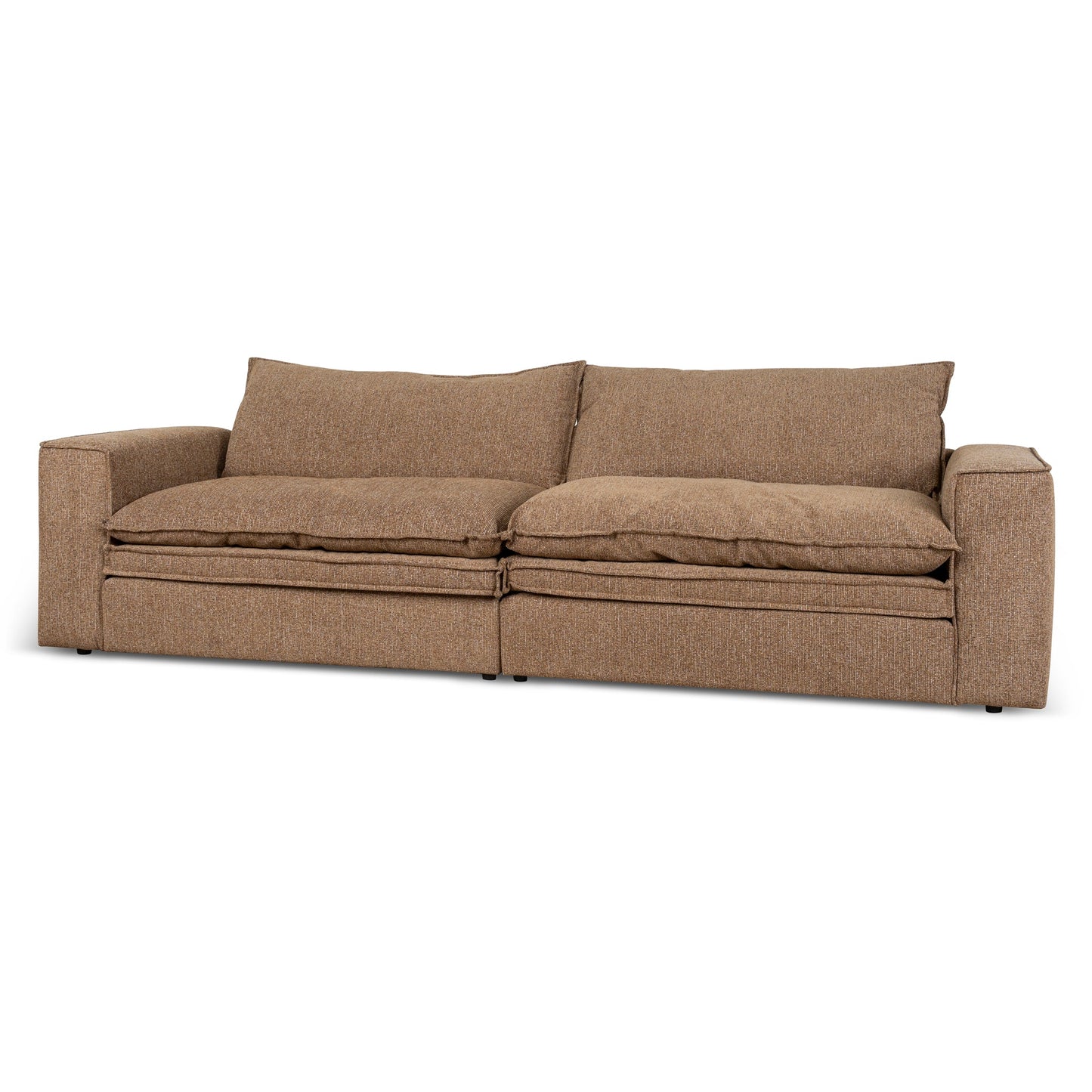 Bucha 3 Seater Fabric Sofa - Almond Brown