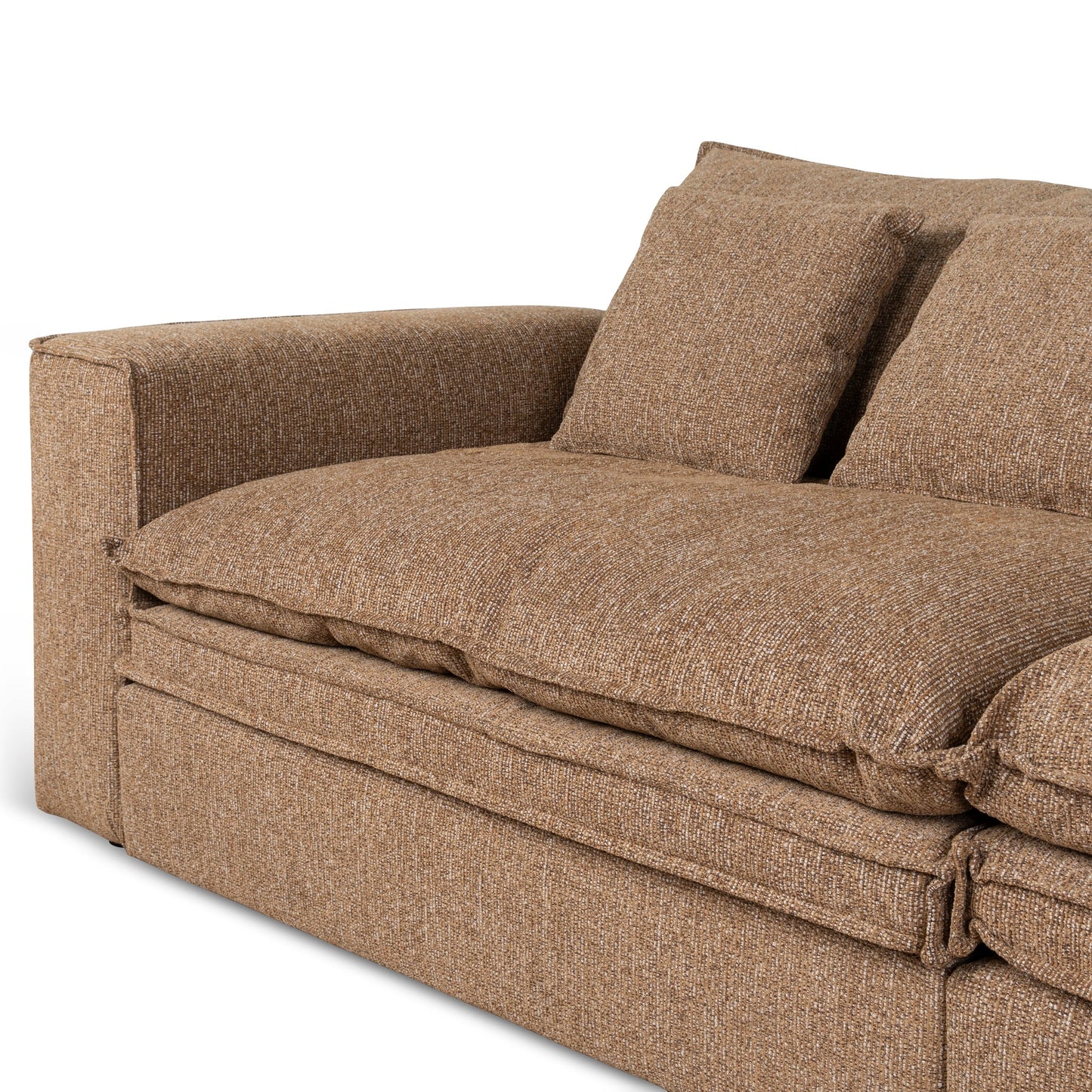 Bucha 3 Seater Fabric Sofa - Almond Brown