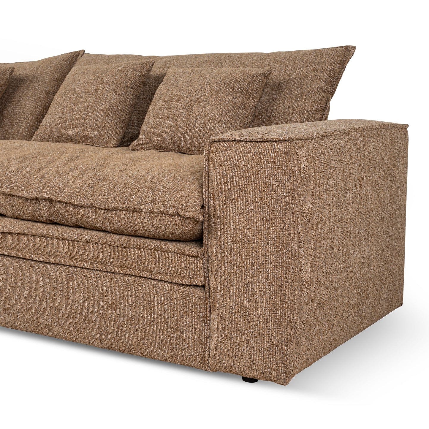 Bucha 3 Seater Fabric Sofa - Almond Brown