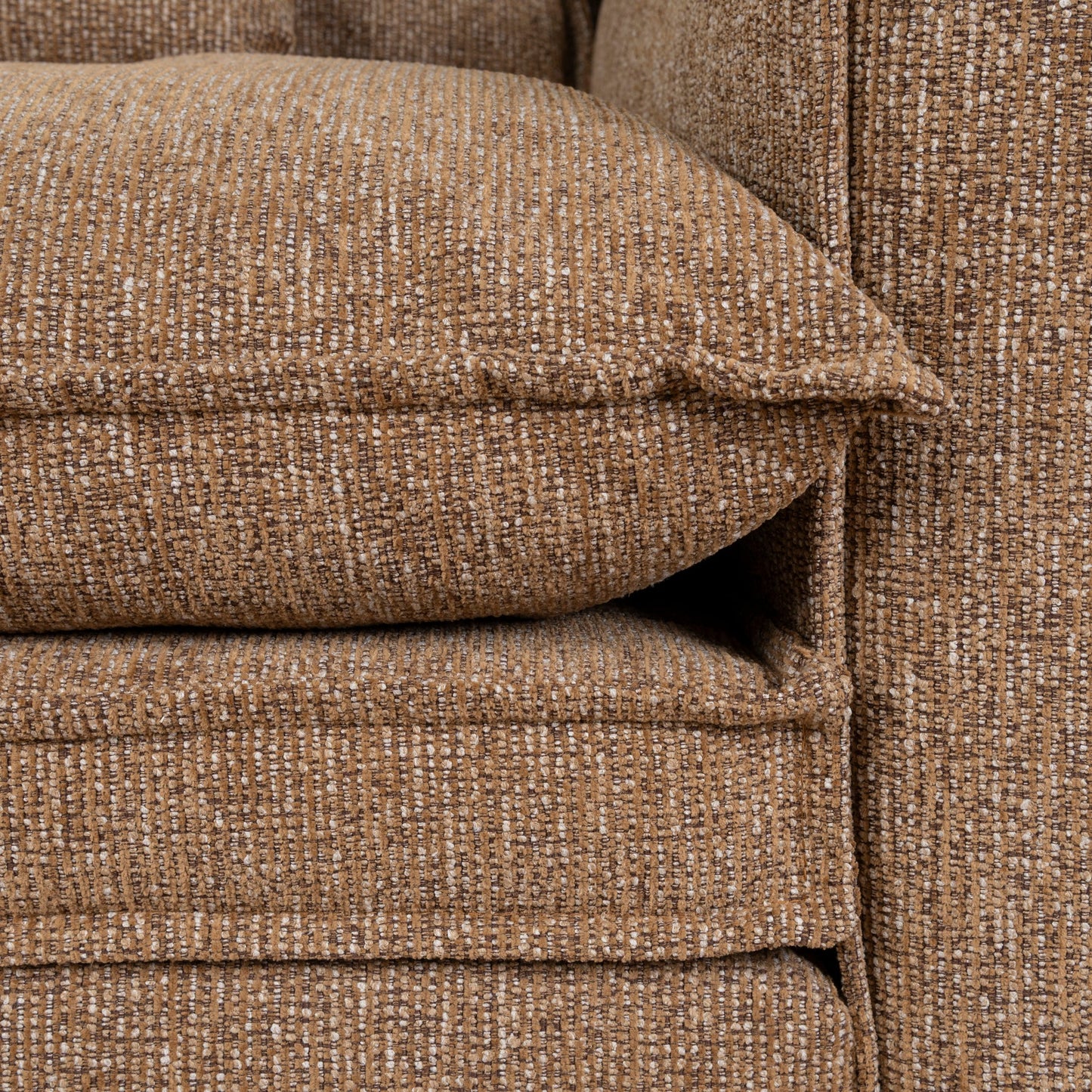 Bucha 3 Seater Fabric Sofa - Almond Brown