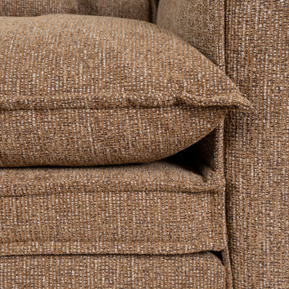 Bucha 3 Seater Fabric Sofa - Almond Brown
