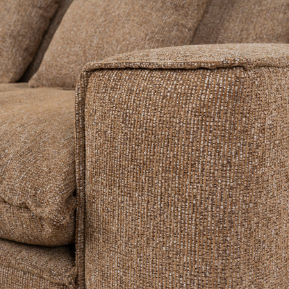 Bucha 3 Seater Fabric Sofa - Almond Brown