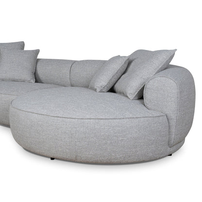 Carina Right Chaise Sofa - Chrome Grey